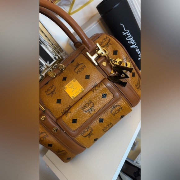 MCM Cognac Boston Bag with bag charm - Picture 14 of 14